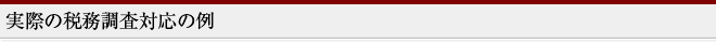 実際の税務調査対応の例
